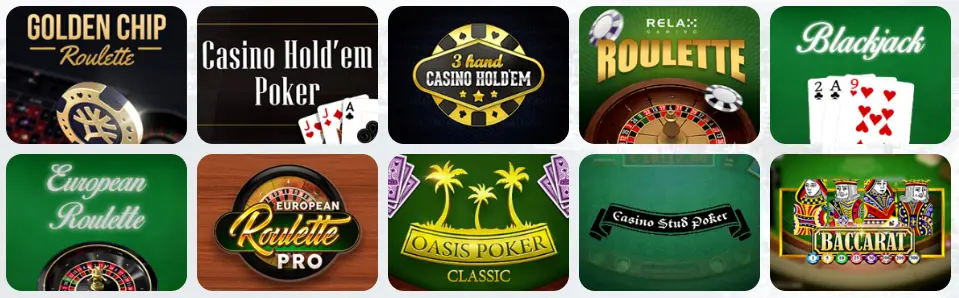 Jeux de table au MONACOJACK CASINO